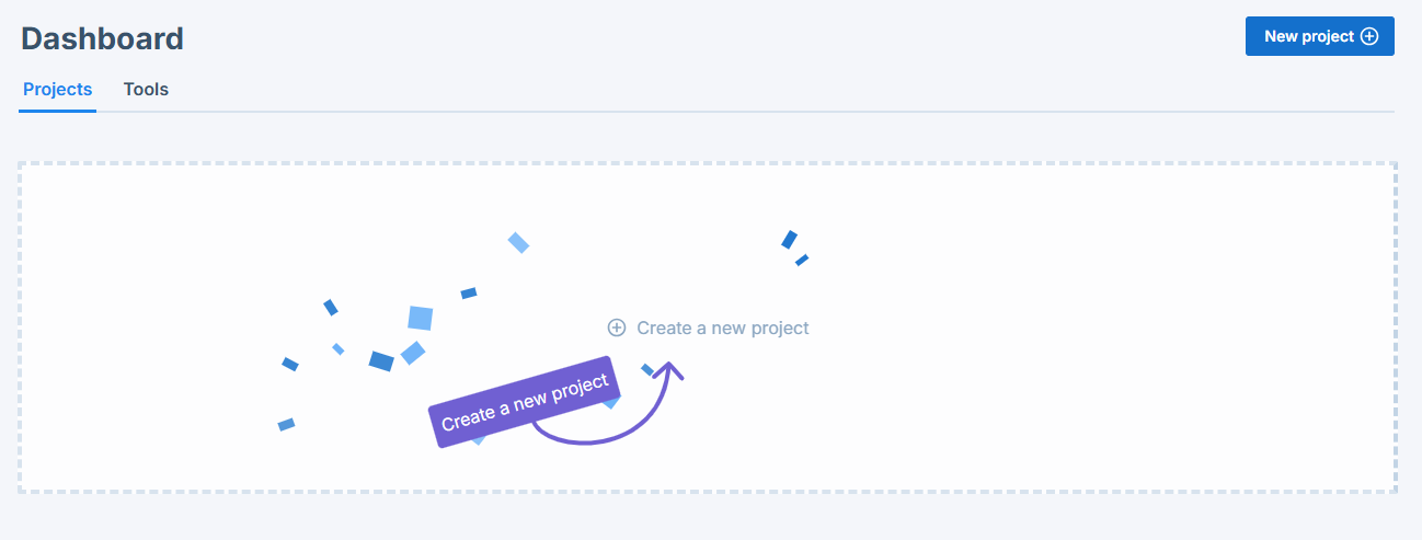 click add a new project in your dashboard