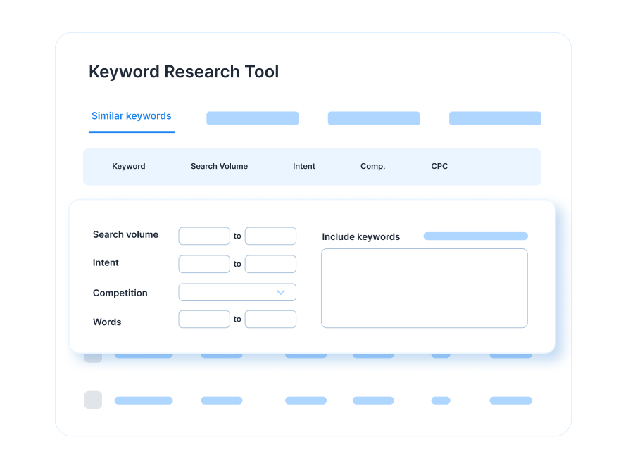 create your keyword set
