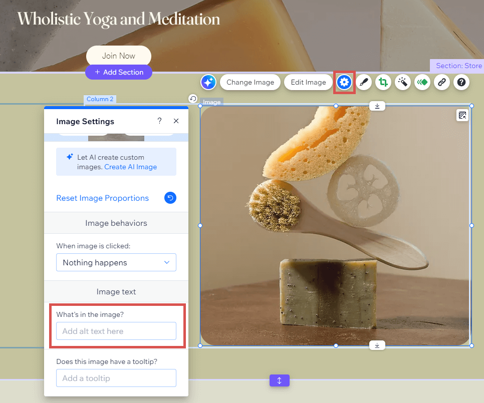 full control of alt text