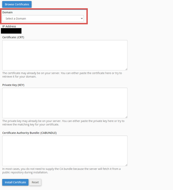 install the certificate