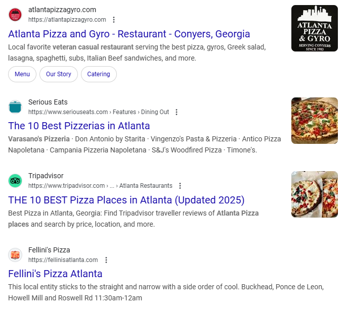 local organic results