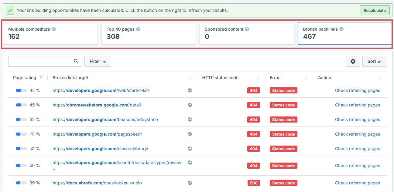 opportunities into four categories