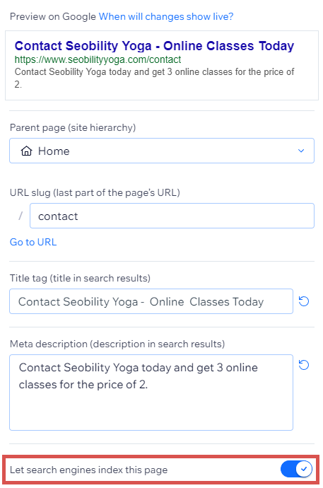 search engines index