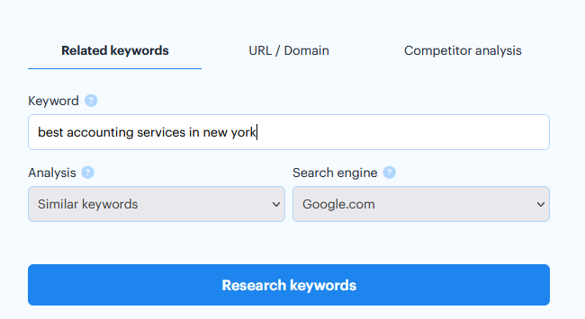 Use keyword research tools